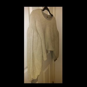 Free People Ballon-sleeved cropped top/sweater